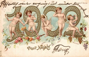 ANNO DATA 1902 - YEAR DATE 1902 - Angeli, Angels - Rilievo Embossed - VG - Imagen 1 de 2
