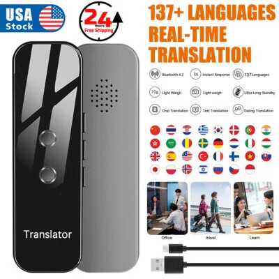 137 Languages Real-Time Translator Device WiFi Two-Way Instant Offline Translate - Image 1 of 4