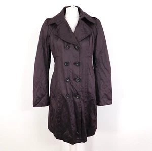 Creenstone Brown Trench Coat Size 10 Crinkle Style Oversize Lapels - Picture 1 of 9