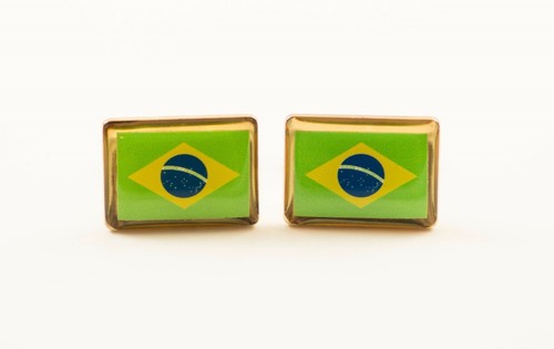 Boutons De Manchette Drapeau Colombie - Acier Inoxydable - Neufs Sans Boîte