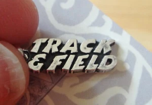 Sterling Silver 23x6mm says Track and Field Word Charm - Picture 1 of 4
