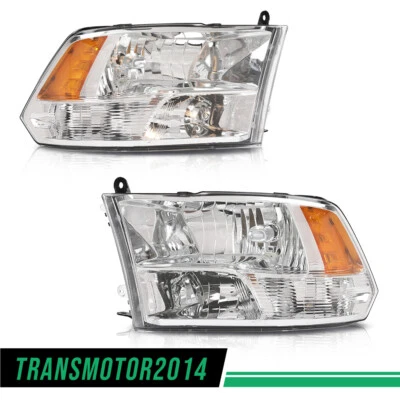 Headlights Driver&Passenger Side Fit For 09-18 Dodge Ram 1500 2500 3500 Chrome - Image 1 of 4