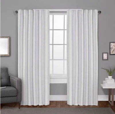 Exclusive Home 2-pack Zeus Solid Textured Woven Blackout Window Curtains 108" - Image 1 of 4
