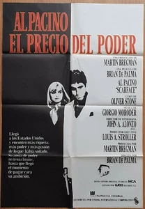 Scarface ORIGINAL Spain '83 POSTER Al Pacino Michel Pfeiffer different art - Bild 1 von 3