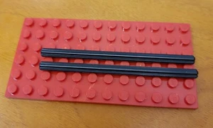 LEGO 2 x 3737 Technic asse 10 L nero - Foto 1 di 1