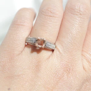 14K ZWEIFARBIGER GOLD DIAMANT HALBHALTERUNGSRING - Bild 1 von 4