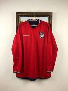 England Away football shirt 2002 Soccer Umbro Reversible Long Sleeve Size L - Picture 1 of 24