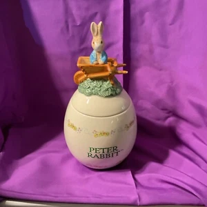 Beatrix Potter 2003 Teleflora Peter Rabbit Cookie Candy Jar Canister 10" Easter! - Picture 1 of 3