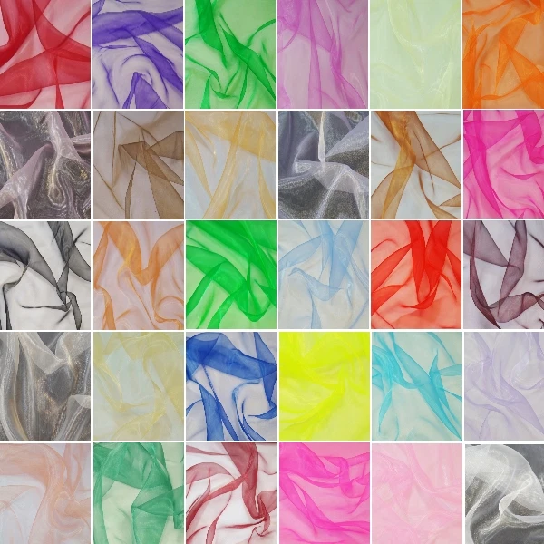 Organza Fabric Sheer Voile Drape Curtain, Wedding Fabric 150cm Wide - Image 1 of 1