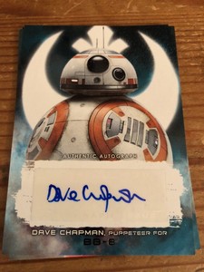 Star Wars The Last Jedi Dave Chapman As BB-8 Autograph Card