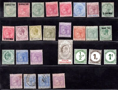 GIBRALTAR 1886-1912 LOT OF 23 STAMPS MINT CAT. VALUE 550+ B.P. - Image 1 of 2
