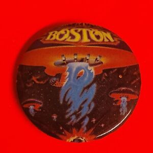 BOSTON band Pin Vintage 70s Pinback Button Rock Badge VTG Original 1970s