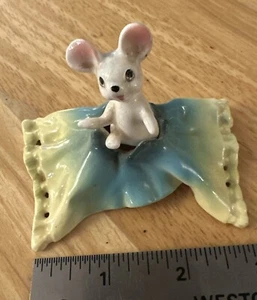 Vintage Ceramic Mouse Climbing Out of A Candy Wrapper Vintage - Picture 1 of 4
