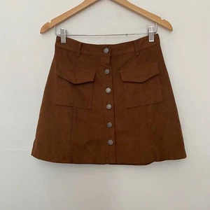 Abercrombie & Fitch Vegan Suede Mini Skirt Size Small - Picture 1 of 3