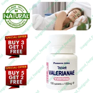 Natural Valerian Valeriana Tablets Sleep Aid Insomnia Anxiety Depression Stress - Picture 1 of 13