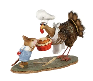 Wee Forest Folk BON APPETIT MON AMI!, WFF# M-700, Thanksgiving Turkey and Mouse - Picture 1 of 1