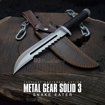 Cuchillo Hecho a Mano Metal Gear Sólido 3 Réplica Cuchillo Devorador de Serpientes Cuchillo Con Funda Foto 1 de 4