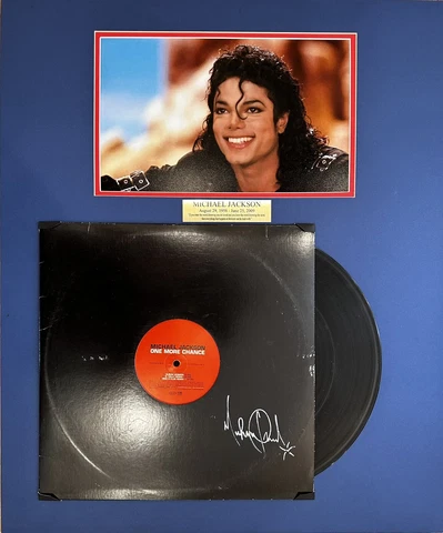 Autograph of MICHAEL JACKSON on origin record Album cover “One More Chance” Cover