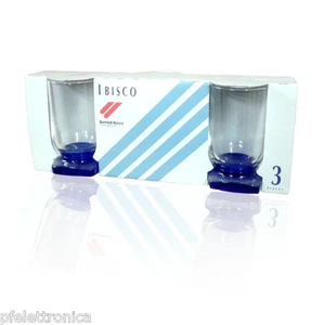 SET 3 BICCHIERI liquore basso trasparenti e cobalto linea Bormioli ibisco - Imagen 1 de 1