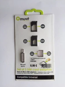 Set de 2 adaptadores para tarjetas SIM Convierte tarjeta Nano o Micro SIM en SIM - Imagen 1 de 2
