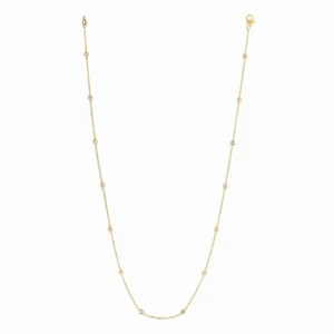 0,75 Karat Diamant Meterware Halskette G SI 14K Gelbgold 14 Steine 18 Zoll - Bild 1 von 1