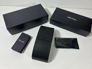 Case Prada Sunglasses Hard Eyeglasses Cloth Box Black Authentic Magnetic SMALL - Picture 1 of 8