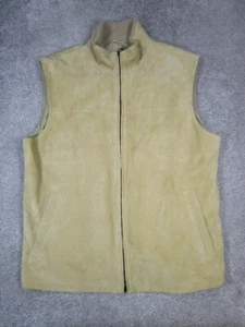 Luciano Barbera Suede Vest Mens Medium Brown Leather * - Picture 1 of 10