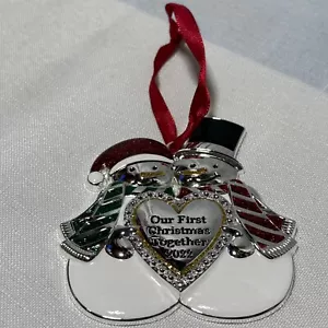 Our First Christmas Together 2022 Pupazzo di Neve Ornamento Cristallo Swarovski HarveyLewis - Foto 1 di 14
