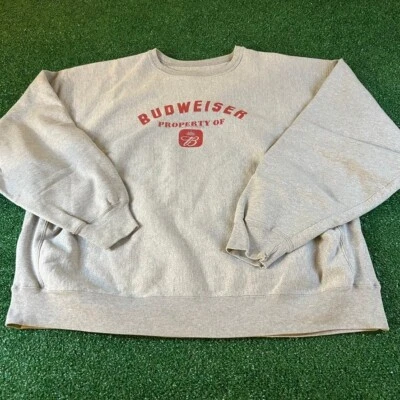 Champion Reverse Weave Budweiser Sweatshirt Crewneck Pullover Mens XXL 2XL - Image 1 of 4