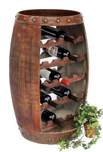 Scaffale Porta Vino Fusto di Legno 80cm 0370-R Bottiglie Armadietto-Vino Fassbar - Foto 1 di 8