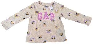 Camiseta GAP Bebé Niñas Crema Diseño Arco Iris Algodón Manga Larga Precio de venta sugerido por el fabricante 14,99 GBP - Imagen 1 de 3