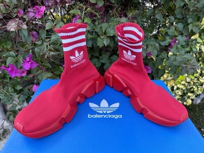 NIB $995 Balenciaga X Adidas Speed LT Trainer Sneaker Red Sz 36 US 6 - Image 1 of 4