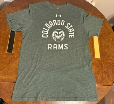 Colorado State Rams Under Armour Shirt HeatGear Size XL Loose Fit Dark Gray - Image 1 of 4