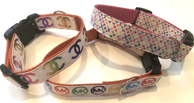 Набор из 3 регулируемых собачьих ошейников ручной работы Springtime Divas. Размер L подходит для шеи 23 дюйма - Изображение 1 из 4