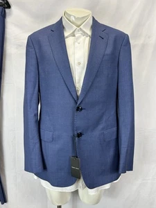 Giorgio Armani Soft Plaid Navy Suit 2- Bt Sz EU 50 R / US 40 R / W 34 - Picture 1 of 17