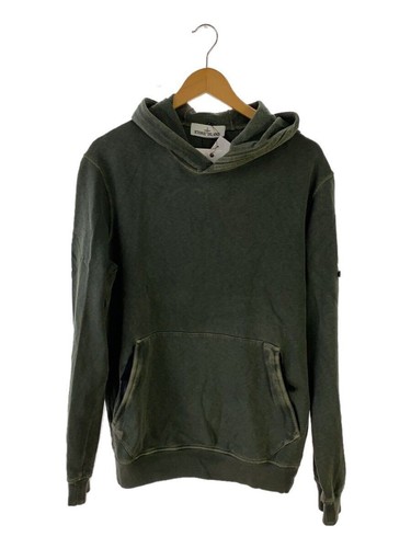 Felpa con cappuccio STONE ISLAND pullover 19AW L cotone verde tinta unita 711564861 con toppa
