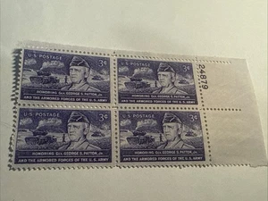 General Patton #1026- Vintage Mint Set of 4 Stamps NH Block - Picture 1 of 3