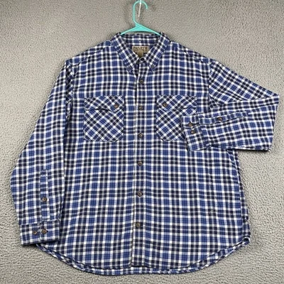 Duluth Trading Co Flannel Button Long Sleeve Men's XL Blue Plaid Work Cabincore - Image 1 of 4