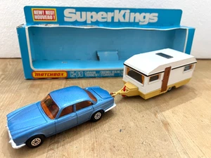 Vintage Matchbox SuperKings CARAVAN TOURING SET K-69 with Jaguar in Orig Package - Picture 1 of 22