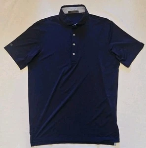 Greyson Polo Shirt Mens Medium Navy Blue Performance Golf Tennis Preppy Travel - Picture 1 of 6