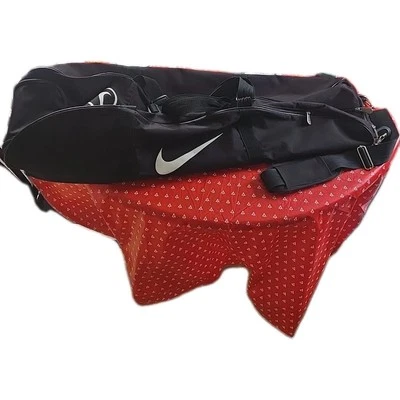Bolso de bate de béisbol Nike negro grande blanco Swoosh con asas soporte de almacenamiento Foto 1 de 4