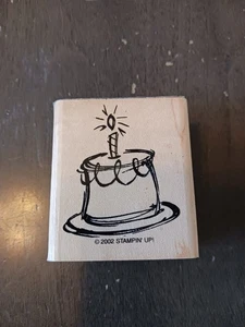 Neu 2002 Stampin’ Up! Geburtstagstorte Holz montiert Gummistempel - Bild 1 von 2