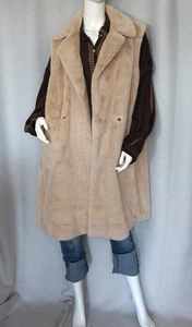 Hippie Pelzweste Faux Fur Weste lang Fell Webfell Nude Beige 36,38,40,42,44 Neu - Bild 1 von 14