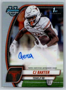 CJ Baxter 2024 Bowman University cromo primer refractor automático/299 PA-CBA Texas - Imagen 1 de 2