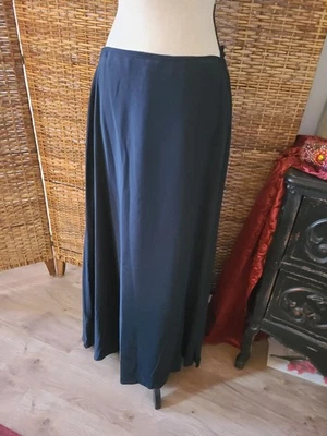 Vintage Ralph Lauren 100% Silk Solid Maxi Lined Skirt Boho 90s Y2K Navy Blue 12 - Image 1 of 4