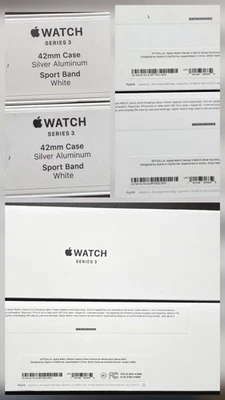 Lote de 2 Apple Watch Series 3 42mm Plata Aluminio Banda Blanca GPS MTF22LL/A Nuevo Foto 1 de 2