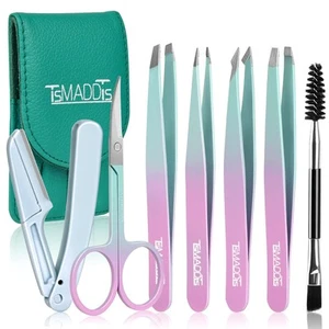 7PCS Tweezers for Women Facial Hair, Precision Tweezer Set for Eyebrows with ... - Picture 1 of 6