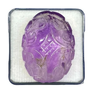 Enorme colgante tamaño piedra preciosa suelta amatista tallada natural de 70,20 quilates 31x23 mm - Imagen 1 de 10