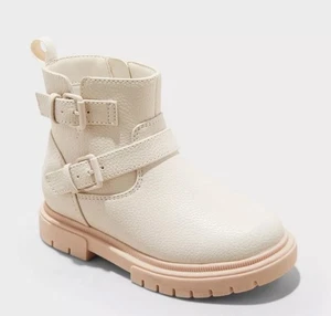 Botas al tobillo Cat & Jack Evie crema suave imitación cuero para niñas pequeñas - Imagen 1 de 5