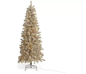 Habitat 6ft Christmas Tree 150 LED Pre Lit Snowy Livingroom Xmas Beige 7029668 - Picture 1 of 5